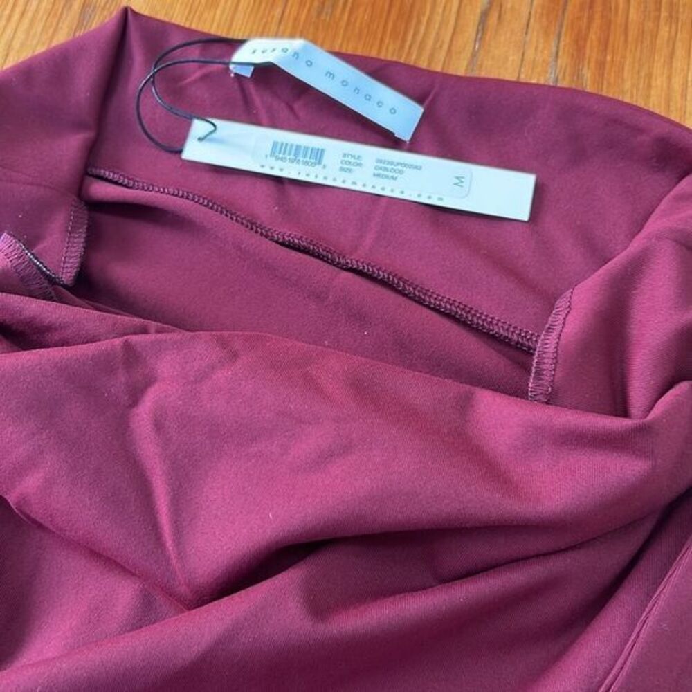 NWT Susana Monaco Open Back Mini Dress Oxblood Women's Size Medium Bodycon - Picture 9 of 12